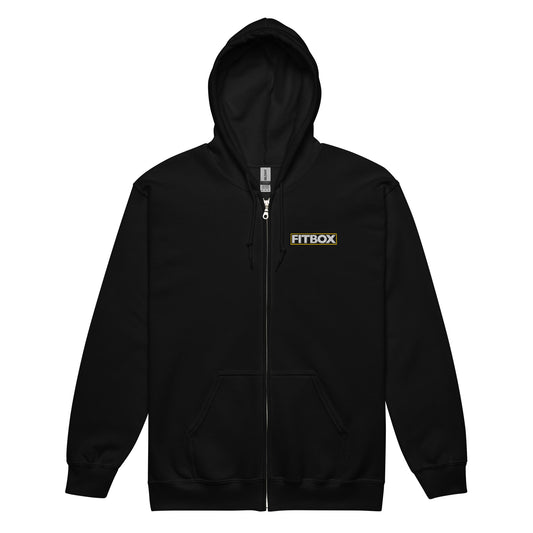 Embroidered One More Round Dark Colors Cotton/Poly Zip Hoodie
