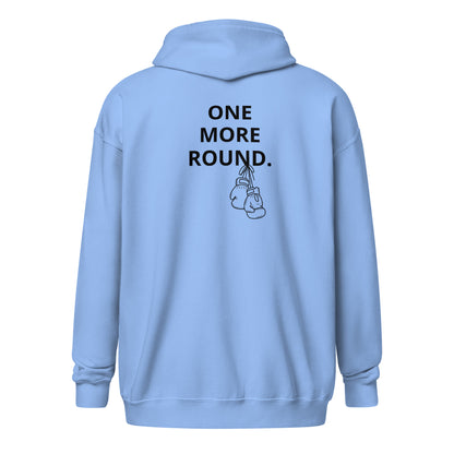 Embroidered One More Round Cotton/Poly Zip Hoodie