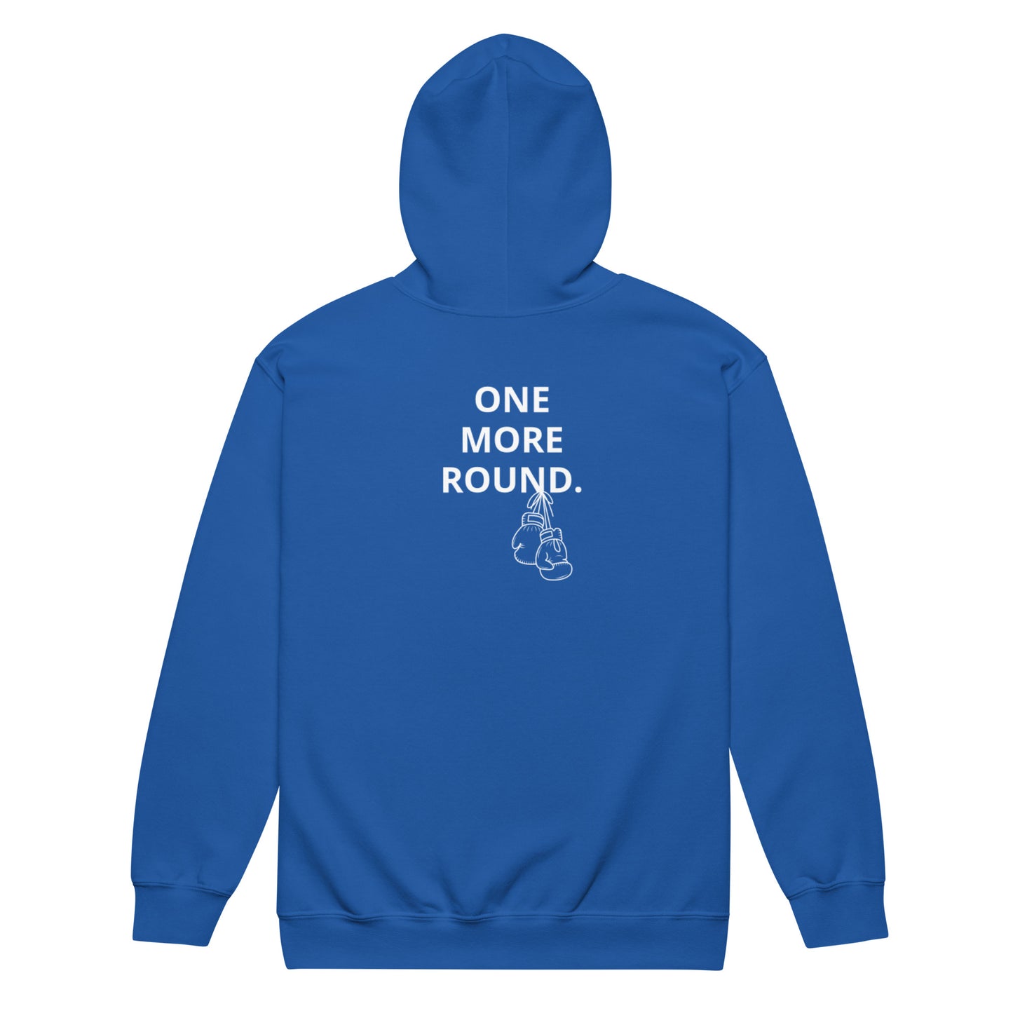 Embroidered One More Round Dark Colors Cotton/Poly Zip Hoodie